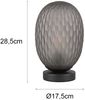 Tischleuchte FACETTE mit ovalem Lampenschirm Rauchglas, Höhe 28cm Bild 4
