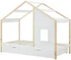 Vente-unique - RINELYA Bett Holz, Platte Weiß - B 97 cm x H 159 cm x L 196 cm Bild 2