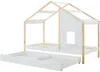 Vente-unique - RINELYA Bett Holz, Platte Weiß - B 97 cm x H 159 cm x L 196 cm Bild 4