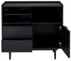Flieks Sideboard mit 2 Schubladen und 2 Glasschiebetüren (1 St, B80/T35/H80 cm), Kommode mit LED-Beleuchtung Wohnzimmerschrank Schwarz, Metallbeine Bild 4