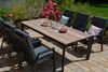 HPL Eiche Garnitur Elena + 6 Gartenstühle Milano - Rückenlehne stufenlos verstellbar Bild 4