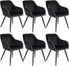 tectake Esszimmerstuhl Marilyn (6er Set, 6 St), gepolstert, in Samtoptik Bild 5