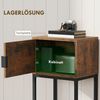 HOMCOM Konsolentisch Flurtisch mit Schrank, Beistelltisch im Modern-Design mit Stahlrahmen, Ausstellungstisch für Flur Wohnzimmer, 40 x 30 x 76 cm, Rustikal-Braun Bild 4