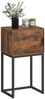 HOMCOM Konsolentisch Flurtisch mit Schrank, Beistelltisch im Modern-Design mit Stahlrahmen, Ausstellungstisch für Flur Wohnzimmer, 40 x 30 x 76 cm, Rustikal-Braun Bild 2