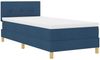 vidaXL LED Boxspringbett mit LED-Lichtleisten Blau 90 x 200 cm Stoff 3342414 Bild 2