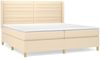 vidaXL Boxspringbett mit Matratze Stoff Creme 200x200 cm Bild 2