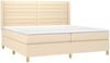 vidaXL Boxspringbett mit Matratze Stoff Creme 200x200 cm Bild 3