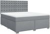 vidaXL Boxspringbett mit Matratze Hellgrau 180x200 cm Stoff 3292881 Bild 3