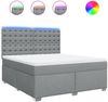 vidaXL Boxspringbett mit Matratze Hellgrau 180x200 cm Stoff 3292881 Bild 2