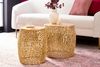 Extravagantes 2er Set Couchtisch RIXOS gold Metall Handarbeit Beistelltisch Bild 5