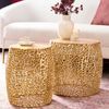 Extravagantes 2er Set Couchtisch RIXOS gold Metall Handarbeit Beistelltisch Bild 2