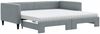 vidaXL Tagesbett Ausziehbar mit Matratze Hellgrau 100x200 cm Stoff 3196601 Bild 2