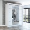 Schwebetürenschrank ERA 2-türig Schrank 160 cm (mit Spiegel) Farbe: Weiß Bild 2
