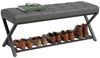 HOMCOM Schuhbank gepolstertes Schuhregal (Industrielle Sitzbank, 1-St, inkl. Sitzkissen), für Flur Eingangsbereich, 112 x 37 x 47 cm, Dunkelgrau Bild 2