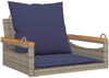 vidaXL Hängesessel mit Kissen Grau 63 x 62 x 40 cm Poly Rattan 368168 Bild 2