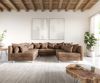 Wohnlandschaft Clovis Braun Antik Optik Modulsofa Bild 2