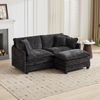 2-Sitzer Sofa aus Chenille, modulares Design, 75 x 195 x 84 cm, schwarz Bild 5
