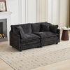 2-Sitzer Sofa aus Chenille, modulares Design, 75 x 195 x 84 cm, schwarz Bild 2