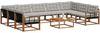 vidaXL Outdoor-Sofagarnitur mit Kissen 10 pcs Natürlich und Hellgrau 3369870 Bild 3