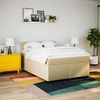 vidaXL Boxspringbett mit Matratze Creme 140x200 cm Stoff 3288209 Bild 4