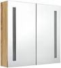 vidaXL LED-Bad-Spiegelschrank Eichenoptik 62x14x60 cm 326522 Bild 3