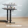 VASAGLE Elektrisch Höhenverstellbarer Schreibtisch, Stehpult mit Typ-C und Kabelmanagement für Home Office, 140x80 cm, Schwarz Bild 4