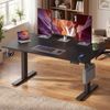 VASAGLE Elektrisch Höhenverstellbarer Schreibtisch, Stehpult mit Typ-C und Kabelmanagement für Home Office, 140x80 cm, Schwarz Bild 3
