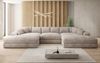 Luxusbetten24 Sofa Designer Sofa Bernardo U in Cord, mit breiter Ottomane Bild 2