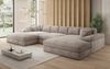 Luxusbetten24 Sofa Designer Sofa Bernardo U in Cord, mit breiter Ottomane Bild 3