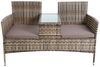 Polyrattan Gartenbank Sitzbank 2-Sitzer Gartenmöbel Balkonmöbel Beige-Braun Bild 2