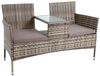 Polyrattan Gartenbank Sitzbank 2-Sitzer Gartenmöbel Balkonmöbel Beige-Braun Bild 5