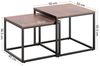 Home Collective Couchtisch Kleiner 2er Set aus Holz, Wohnzimmertisch Modern (Beistelltisch Set 2 in 1 mit Metallgestell, Büro Beistelltisch Loft Design TWIN, kratzfeste Oberfläche, Set 2 in 1), Rund in Eiche dunkel, für Wohnzimmer Bild 3