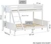 Kinderbett Etagenbett 90x200 und 140x200 Jugendbett Hochbett Weiß Holz inklusive Matratzen Bild 3