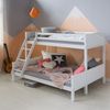 Kinderbett Etagenbett 90x200 und 140x200 Jugendbett Hochbett Weiß Holz inklusive Matratzen Bild 2