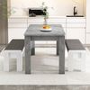 Esstisch in Beton-Optik, Grau, rechteckig, Spanplatte, 4 Tischbeine, 65x116x75 cm, Traglast 130 kg Bild 4