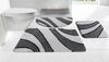 OTTO home Badematte Anna, Badvorleger, Badezimmer Teppich, Höhe 16 mm, rutschhemmend beschichtet, schnell trocknend, fußbodenheizungsgeeignet, Polyester, rechteckig, 3tlg Set Hänge WC, Badteppich, Hoch Tief Effekt, Modern, Weich, Wellen Bild 2