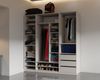 Marmex Möbel TRES 04C offener Kleiderschrank, Garderobenschrank ohne Türen, Schrank mit drei Schubladen und Kleiderstange, laminierte Spanplatte, graubeige cashmere, 60x206x51 cm Bild 4