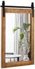 Rechteckiger Spiegel mit Holzrahmen & Metallhalterung Rustikal 76,5 x 56 cm Braun Bild 2