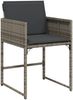 vidaXL Gartenstühle mit Kissen 4 Stk. Grau Poly Rattan 365002 Bild 4