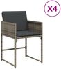 vidaXL Gartenstühle mit Kissen 4 Stk. Grau Poly Rattan 365002 Bild 2