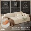 skølm 'Freki' Cloud Sofa 2 Sitzer, Vollschaumcouch mit Federkern und Vakuum-Kompression, kein Aufbau erforderlich, mit 2 Kissen, Cord beige Bild 2
