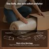 skølm 'Freki' Cloud Sofa 2 Sitzer, Vollschaumcouch mit Federkern und Vakuum-Kompression, kein Aufbau erforderlich, mit 2 Kissen, Cord beige Bild 4