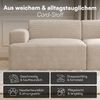skølm 'Freki' Cloud Sofa 2 Sitzer, Vollschaumcouch mit Federkern und Vakuum-Kompression, kein Aufbau erforderlich, mit 2 Kissen, Cord beige Bild 5