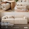 skølm 'Freki' Cloud Sofa 2 Sitzer, Vollschaumcouch mit Federkern und Vakuum-Kompression, kein Aufbau erforderlich, mit 2 Kissen, Cord beige Bild 3