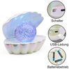 Reality Leuchten LED Tischleuchte SHELLY, Deko Tischlampe in Muschelform mit RGB Farbwechsel, 0,8W 15Lm, Ein-/Ausschalter, Farbwechsel, USB-Ladefunktion, LED fest integriert, RGB, Muschel Tischlampe mit Glitzerkugel und Farbwechsel inkl USB-Ladekabel Bild 2