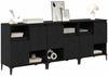 vidaXL Sideboards 3 pcs Schwarz Eichen-Optik 60 x 35 x 70 cm 3415596 Bild 3