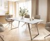 Esstisch Edge 200x100 Keramik Laminam® Statuarietto Weiß Edelstahl Schräg Bild 5
