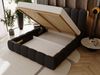 GRAINGOLD Imperial Doppelbett 200x200, mit hohem Kopfteil, Bettkasten, Bouclé-Stoff, Schwarz Bild 5