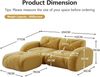 Flieks Modulares Sofa 2-Sitzer mit Hocker, Cloud Sofa mit runden Armlehnen, Chenille weich, rahmenlos bodennah, Lounge Sofa, Gelb Bild 4