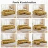 Flieks Modulares Sofa 2-Sitzer mit Hocker, Cloud Sofa mit runden Armlehnen, Chenille weich, rahmenlos bodennah, Lounge Sofa, Gelb Bild 3